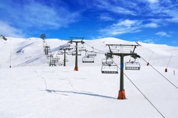 Baqueira Beret in Lerida Catalonia ski spot resort in Aran Valley of Pyrenees Spain