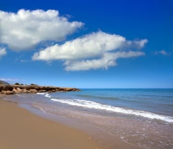 Playa del Moro beach in Alcossebre also Alcoceber in Castellon of Spain