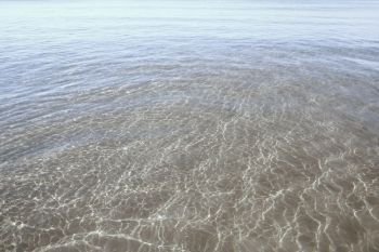 Clear transparent beach water shore in Costa Blanca of alicante
