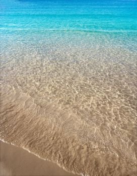 Clear beach water sand in Costa Blanca of Alicante at Spain Mediterranean