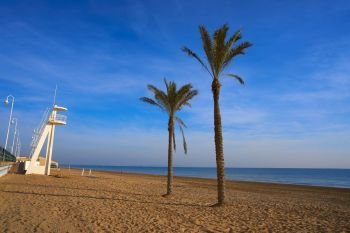 Guardamar del Segura Centre beach in Alicante of Spain at Costa Blanca