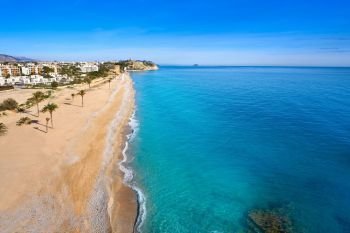 Paradis or Paraiso beach playa in Vila Joiosa of Alicante of Spain also Villajoyosa of Costa Blanca