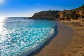 Cala La buena beach in El Perello beach of Tarragona at Costa dorada Catalonia