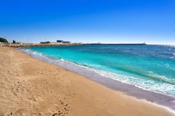 Platja de la Riera beach in Cambrils Tarragona at Costa Dorada of Catalonia