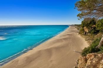 Cala Angels beach playa in Miami Platja of Tarragona at costa Dorada of Catalonia