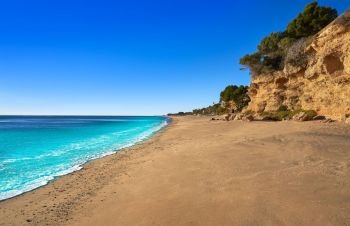Cala Pescador beach playa in Miami Platja of Tarragona at costa Dorada of Catalonia