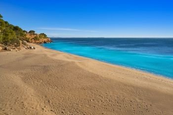 Cala Santa Fe beach playa in Miami Platja of Tarragona at costa Dorada of Catalonia