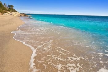 Platja Penyals beach playa in Miami-Platja of Tarragona at Costa Dorada of Catalonia