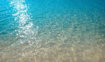 Tropical beach water transparent clear turquoise aqua background