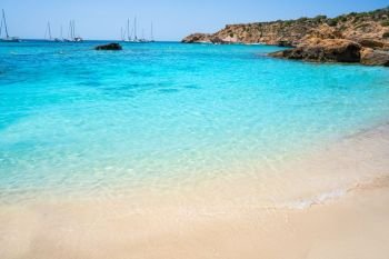 Ibiza Cala Tarida beach in Sant Josep of Balearic Islands