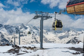 Cable car over ski valley