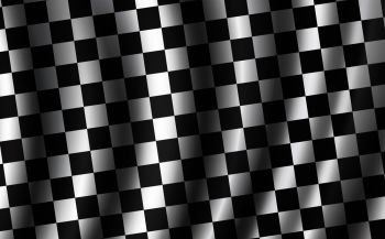 Car races or auto rally flag with 3D wavy pattern. Vector checkered background, racing sport flag with checkers. Bike or motocross races competition or championship design. Racing and rally car checkered vector flag