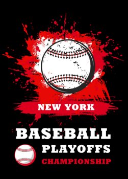 Baseball sport game championship vector invitation poster of white leather baseball ball on red background with brush strokes, splatters and splashes. Sport competition or playoff league match flyer. Baseball sport game championship poster with ball