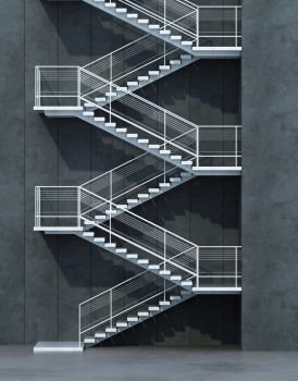 stairs leading upward, 3d rendering
