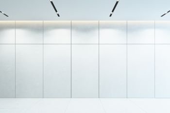 modern white interior, empty room, 3d rendering