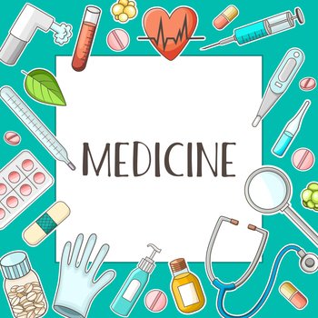 Medical and health care concept background. Vector illustration