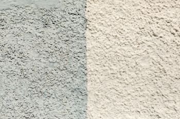Outer wall with two types of paint for use wallpaper