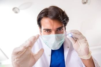Concept of treating teeth at dentists