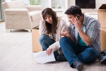 Young couple receiving foreclosure notice letter