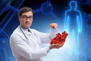 Heart treatment in telemedicine concept. The heart treatment in telemedicine concept