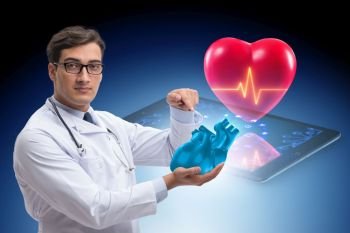 Heart treatment in telemedicine concept
