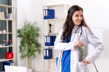 Female doctor working in the clinic 