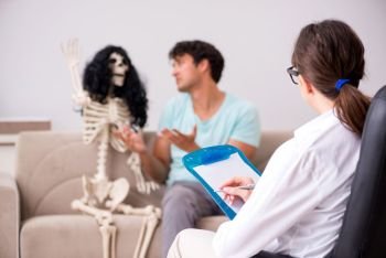 Young patient visiting psychologist for therapy