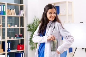 Female doctor working in the clinic 