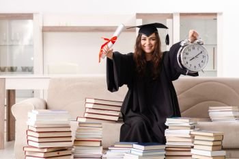 Young female student graduating from the university 