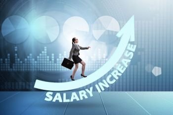 Employee in salary increase concept