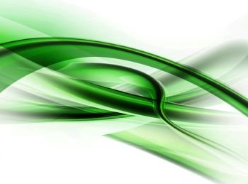 Bright white and green vector modern futuristic background with abstract waves