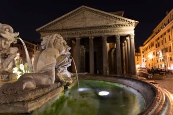 View of Pantheon basilica in centre of Rome, Italy