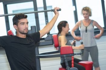 workout in a fitness gym