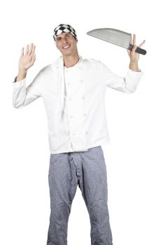 Portrait of young attractive chef in uniform
