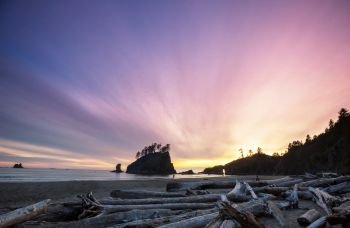 Olympic National Park landscapes in sunset