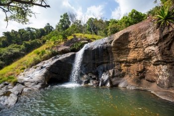 Beautiful waterfall on Sri Lanka