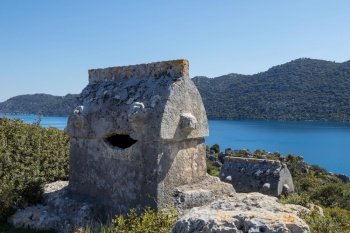 Famous historical Lycian ruins on the Lycian way, Turkey