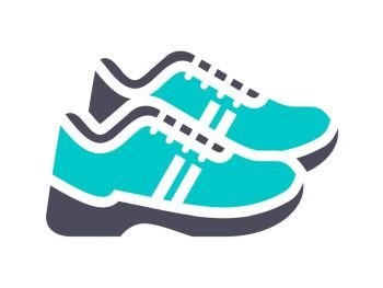 Sneakers, gray turquoise icon on a white background. New gray turquoise icon on a white background