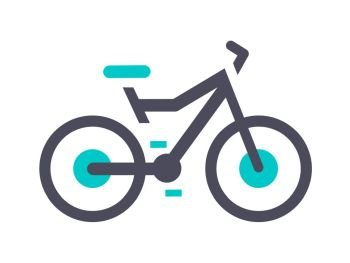 Bicycle icon, gray turquoise icon on a white background. New gray turquoise icon on a white background
