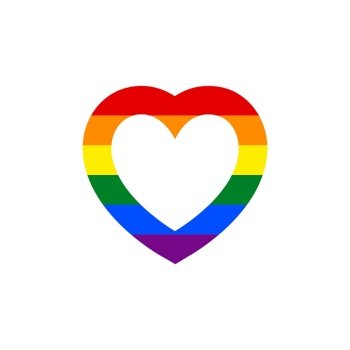 Symbol heart with flag lgbt pride