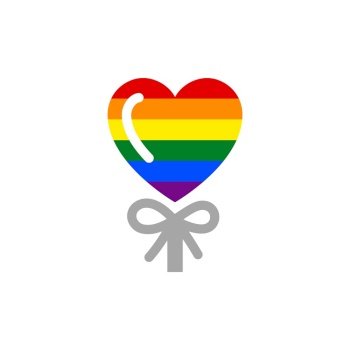 Symbol balloon with rainbow flag lgbt pride