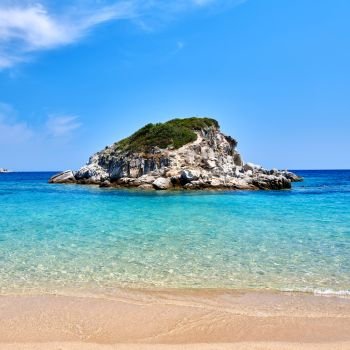 Beautiful rocky beach landscape, Sithonia, Greece