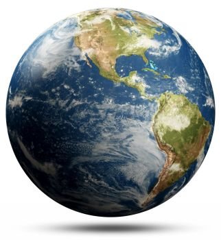 Planet Earth map - America. Elements of this image furnished by NASA. 3d rendering. Planet Earth map - America