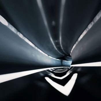 Speed road tunnel. 3d rendering. Speed road tunnel