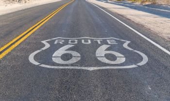 trip, travel and drive concept - route 66 asphalt road in united states of america. route 66 asphalt road in united states of america