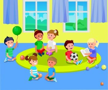 Cute vector character child. Cheerful child. Happy kid illustration. Detailed character child. Vector for Education and child development. Banner for the kindergarten or children club. childrens day, child