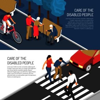 Disabled People Isometric Banners