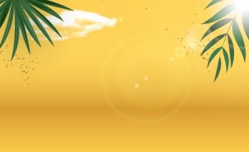 Abstract Palm Leaves Yellow Summer Background. Vector Illustration EPS10. Abstract Palm Leaves Yellow Summer Background. Vector Illustration