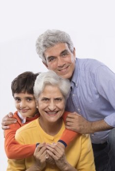 Portrait of grandparents and grandson