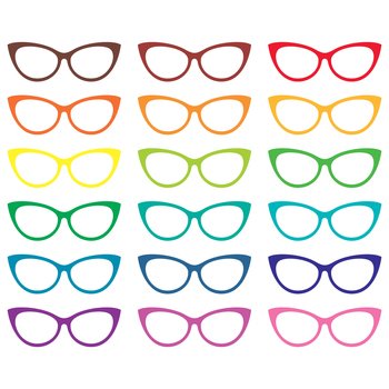 Colored glasses on a white background. Vector illustration 